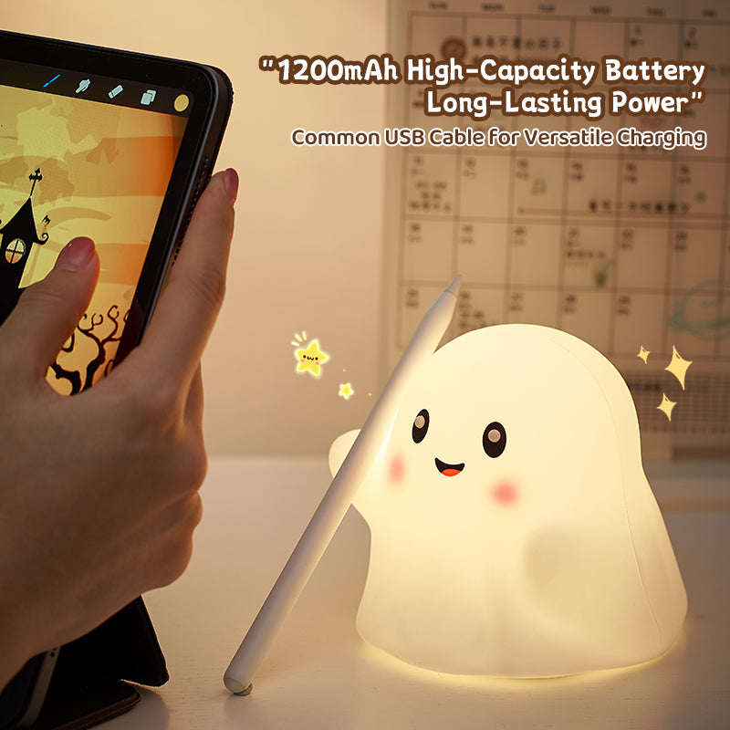 Little Ghost Dangdang Interactive Sound Effect Pat Light Night Light, Room Decoration, Cute Gift for Girls