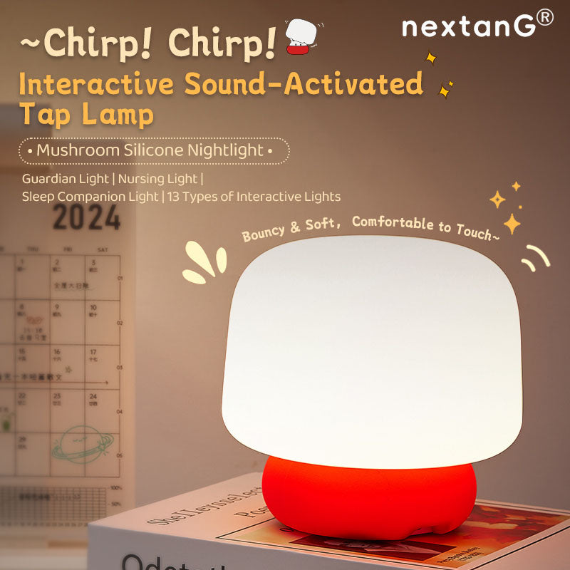 Kids Bedroom Night Light, Cute Silicone LED Small Mushroom Light, Kindergarten Night Lights