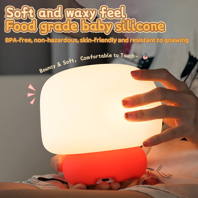 Kids Bedroom Night Light, Cute Silicone LED Small Mushroom Light, Kindergarten Night Lights
