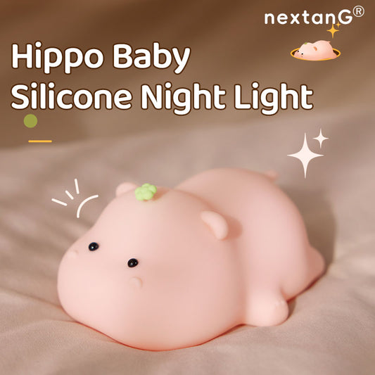 Cute Baby Hippo silicone pat light baby night light gift for friends