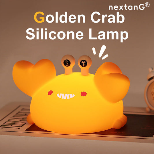 Cute Golden Crab Silicone Lamp Soft Silicone USB LED Night Light