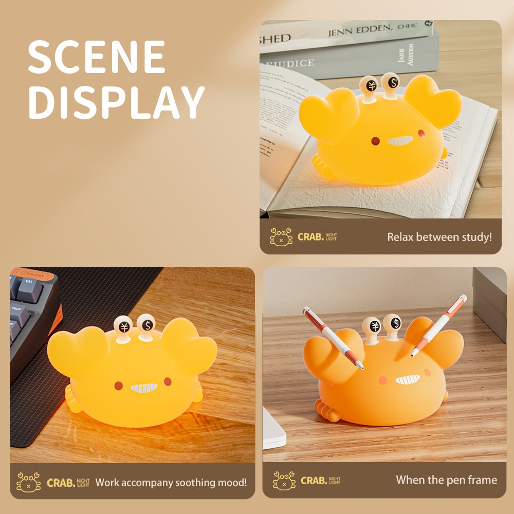 Cute Golden Crab Silicone Lamp Soft Silicone USB LED Night Light