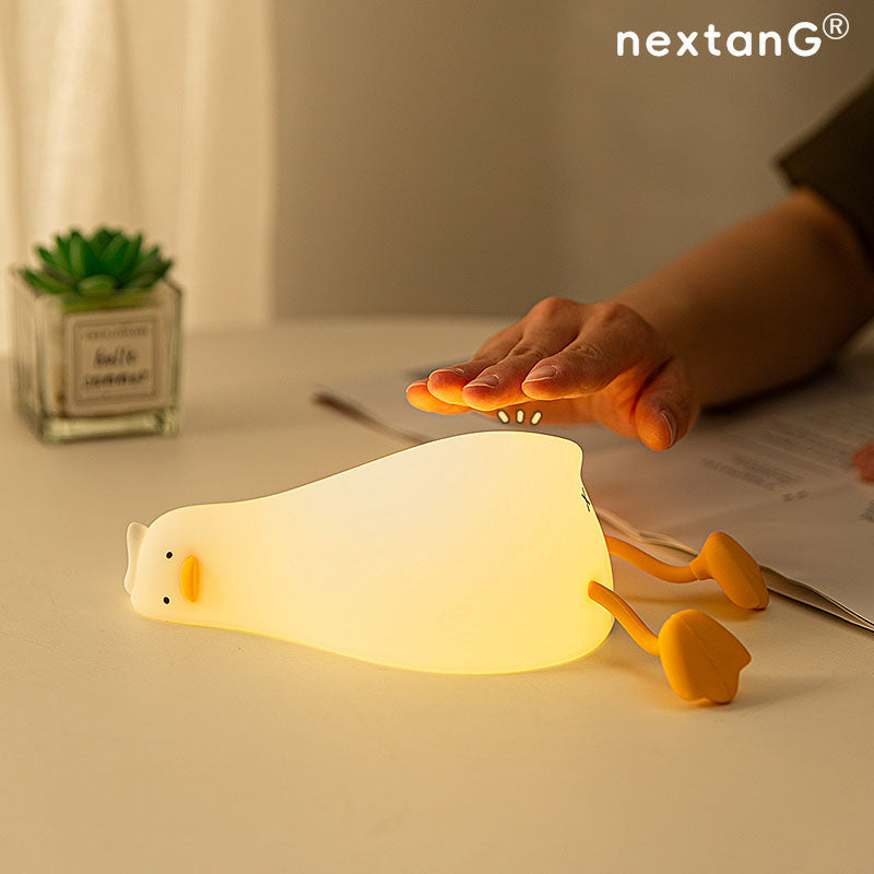 Lay Flat Duck Silicone Pat Light Night Light Baby Feeding Lamp
