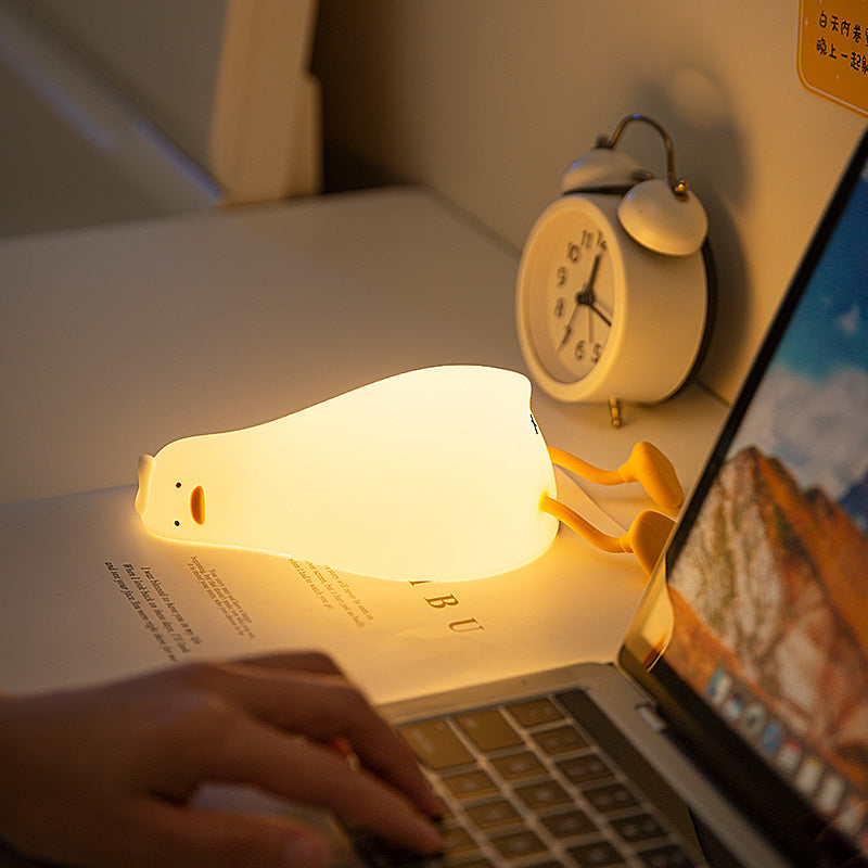Lay Flat Duck Silicone Pat Light Night Light Baby Feeding Lamp