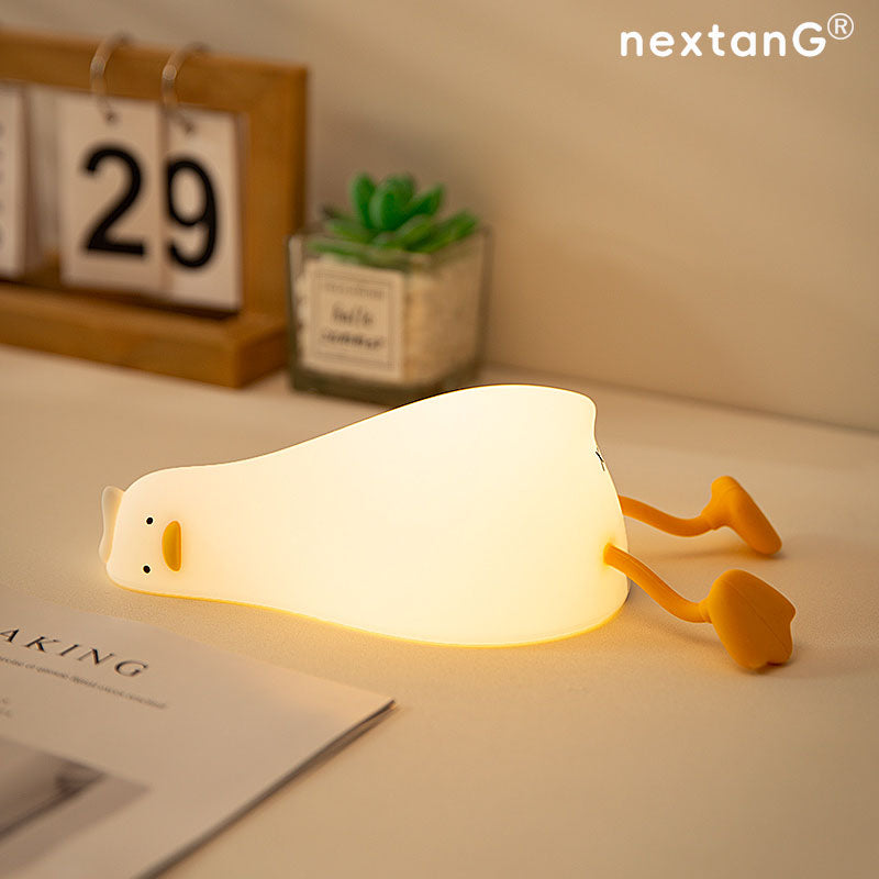 Lay Flat Duck Silicone Pat Light Night Light Baby Feeding Lamp