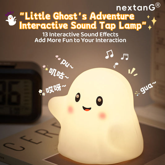 Little Ghost Dangdang Interactive Sound Effect Pat Light Night Light, Room Decoration, Cute Gift for Girls
