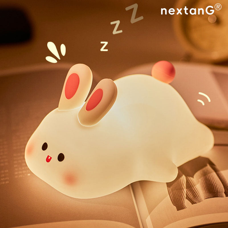 Cute Big Face Bunny Touch Night Light  USB Rechargeable Silicone Night Light