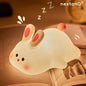 Cute Big Face Bunny Touch Night Light  USB Rechargeable Silicone Night Light